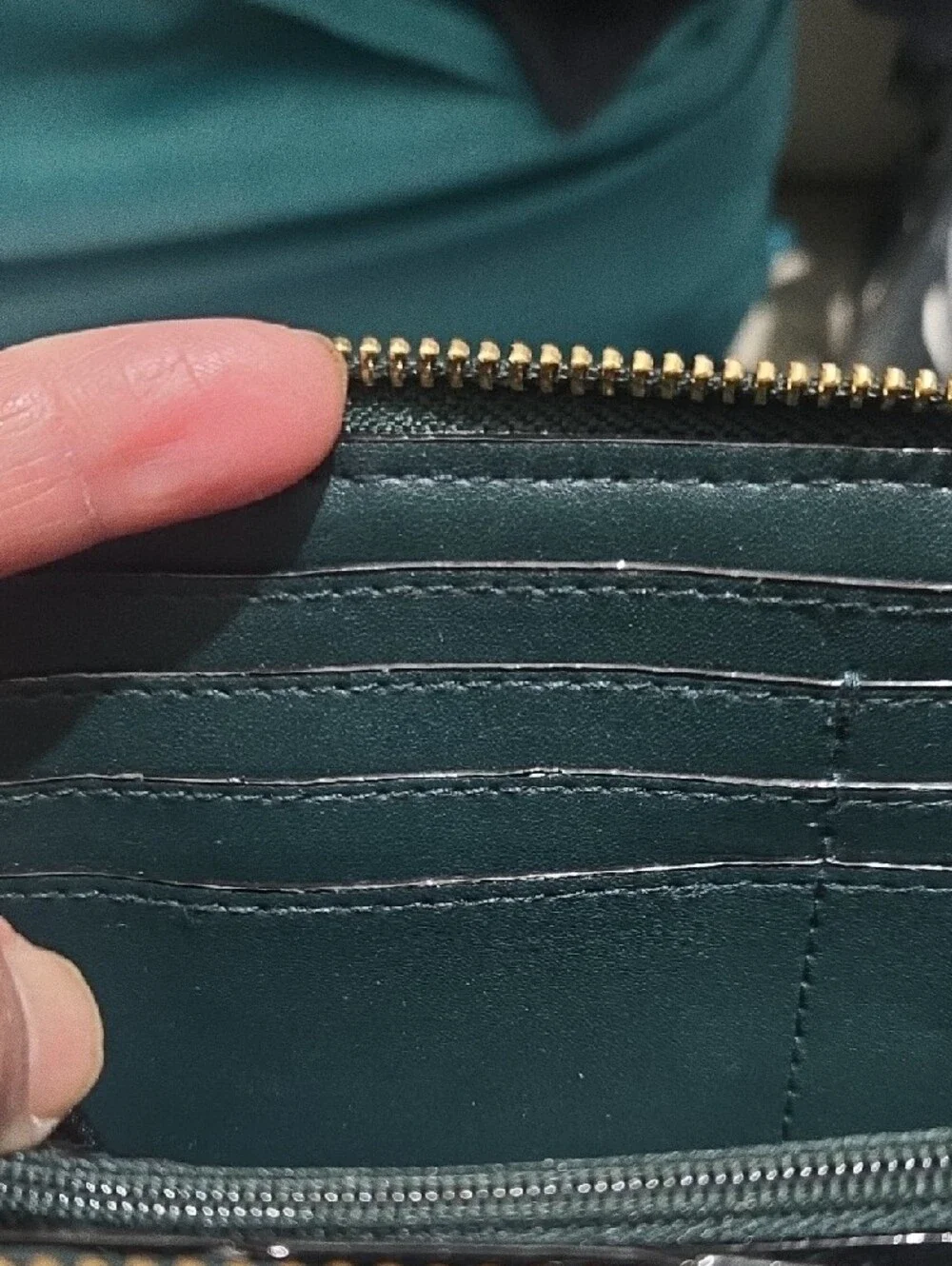 Victoria's Secret Zip-Around Quilted Wallet in Dark Teal - Picture 12 of 16